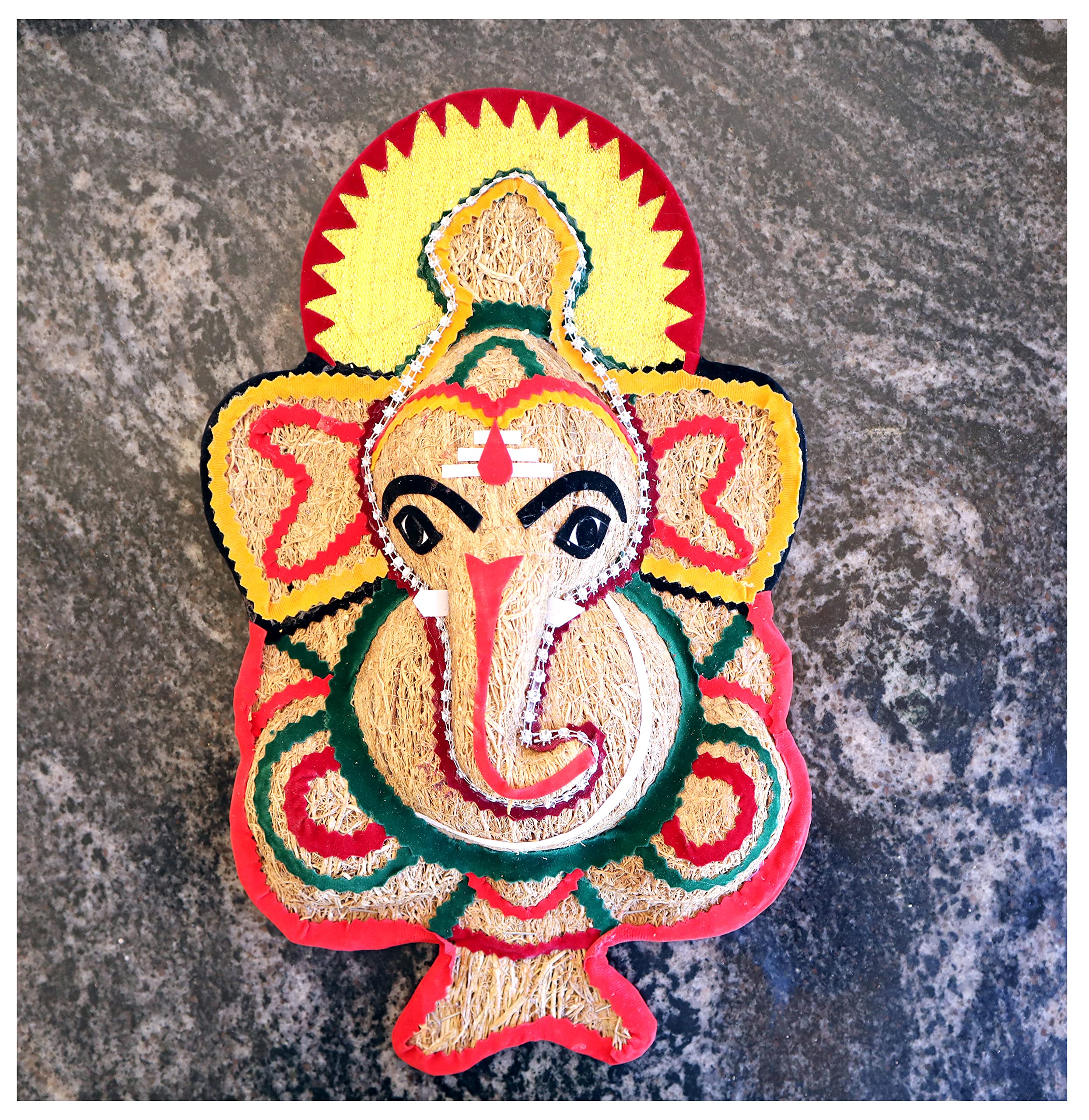 Usira Vetiver Ganesha Ji Statue,Big Sitting Ganpati Wall Hanging From Lavancha Root Sculpture Lord Ganesh Idol Lucky Feng Shui W